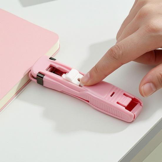 Yousheng Paper Clip Pusher Set, No Hole Punching Clip Dispenser, Lightweight PC Plastic Shell Multiple Colors Office School