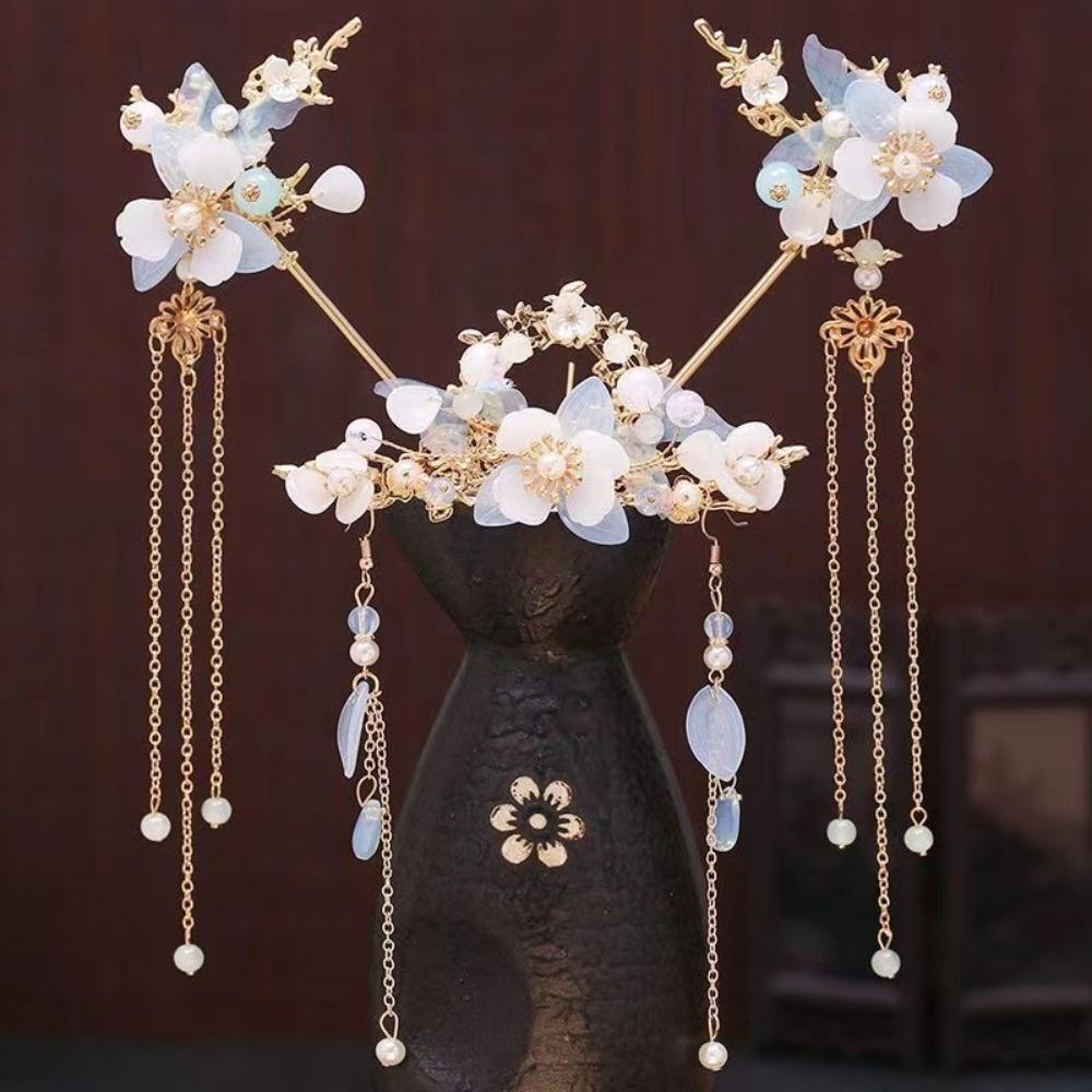 Кисточка Ханьфу палочка для волос жемчуг бабочка гребень для волос классический китайский стиль шпильки набор помолвка