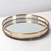 Light Luxury Hollow Metal Frame Tray Decoration Mirror Jewelry Perfume Cosmetics Aromatherapy Storage Tray Decoration
