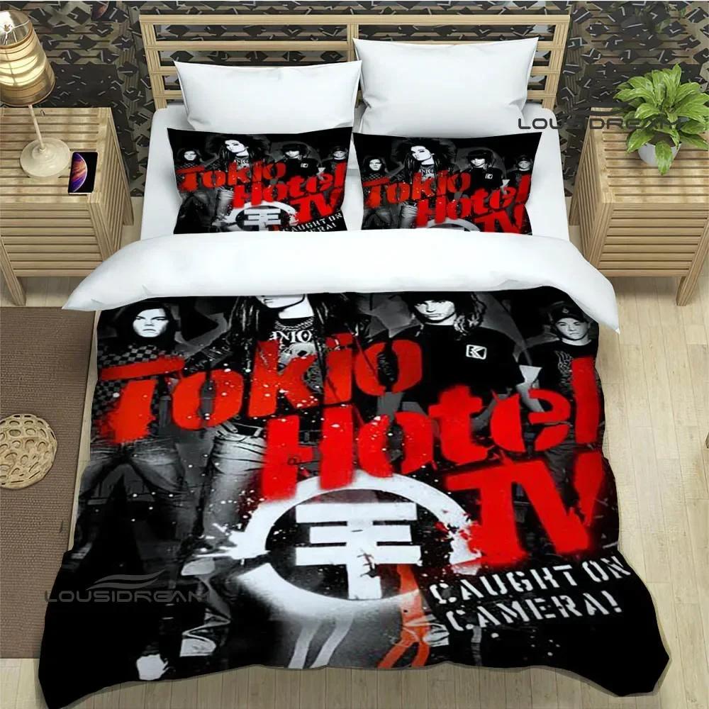 Постельные комплекты с принтом группы Tokio Hotel изысканный набор постельных принадлежностей пододеяльник комплект одеяла постельное белье роскошный подарок на день рождения