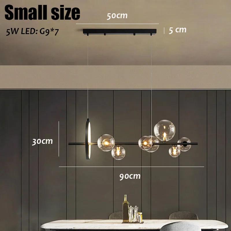 LED Modern Chandelier for Living Dining Room Ring Lights Clear Glass Bubble Ceiling Pendant Lamps Nordic Designer Hall Parlor