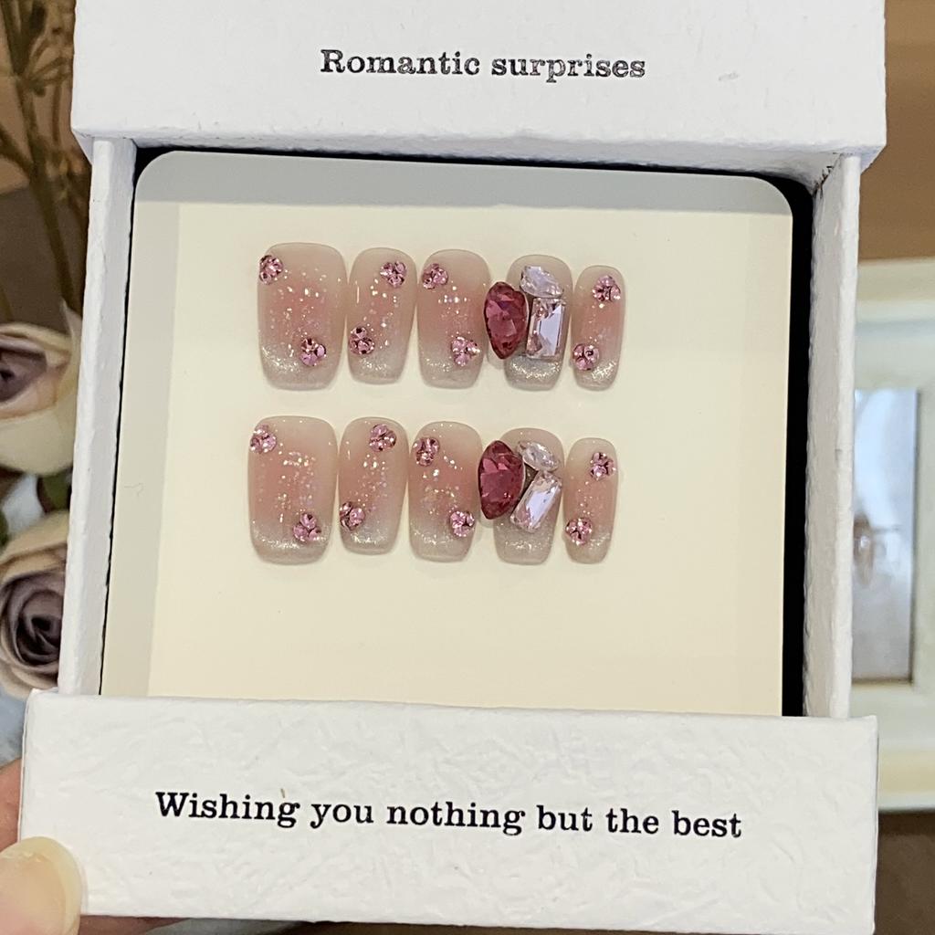 Pure Blush Peach Full of Stars and Stars Love Star Pink Cat Eyes Peach Shy High-end Wearable Nail Film