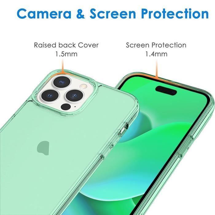 Coque de Protection - BOOLING - pour iPhone 14 Pro Max - Silicone Souple - Vert Clair - Design Élégant