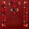 4Pcs/set Flocked Chinese New Year Door Sticker Glitter Fu Sticker Spring Festival Couplet  Corridor
