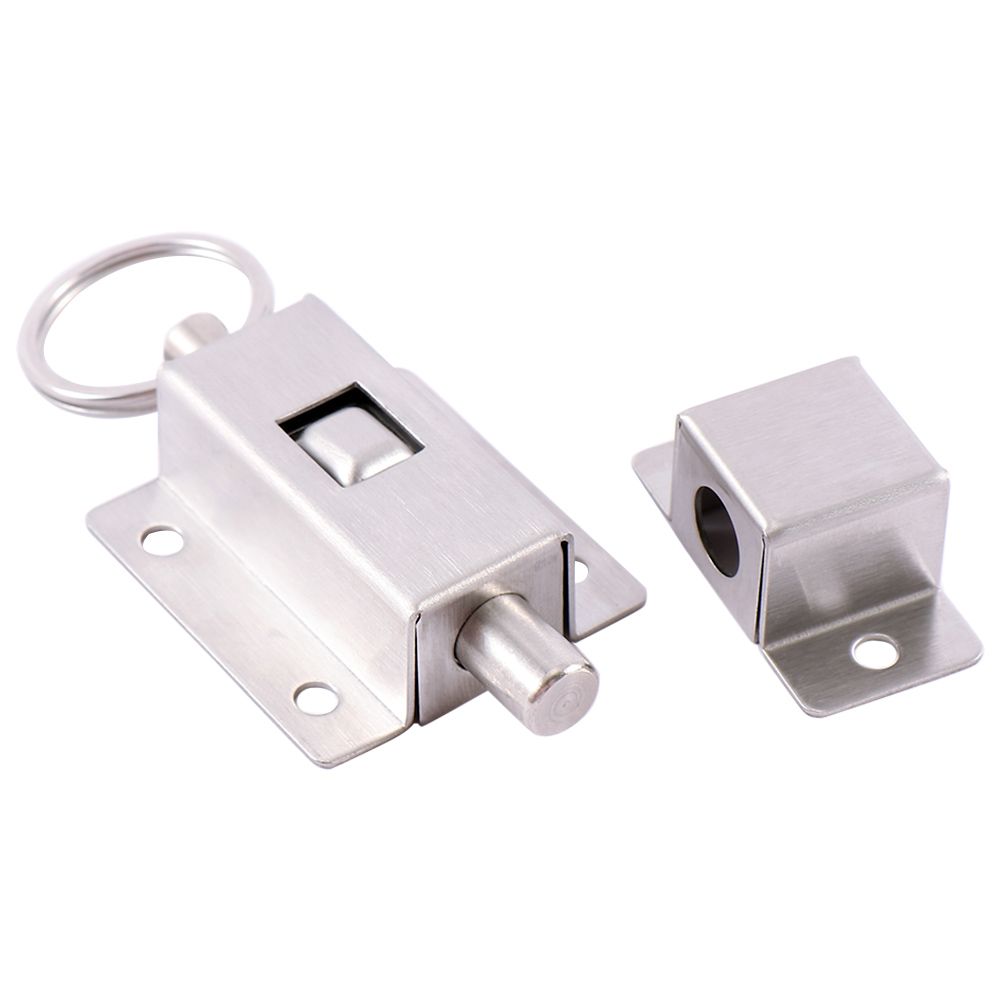 Inch Long Spring Home Improvement Slide Lock with Button Door Bolts Barrel Bolt Lock Door Hardware