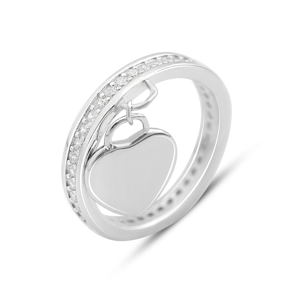 Серебряное кольцо с фианитами, вес изделия 3,32 гр (2152590)