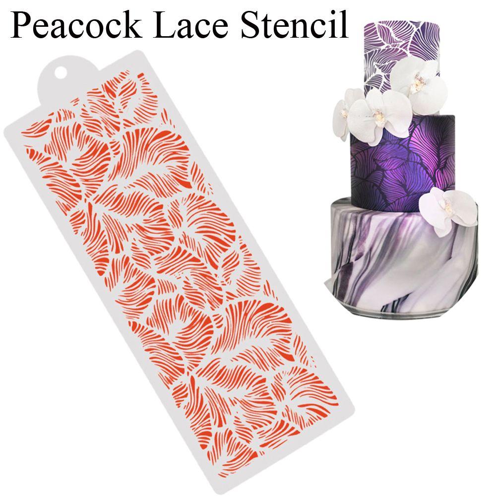 Изготовление шаблона «Перо павлина» для DIY, Инструменты для украшения торта, Форма для мастики, Трафарет для рисования, Кружевная форма
