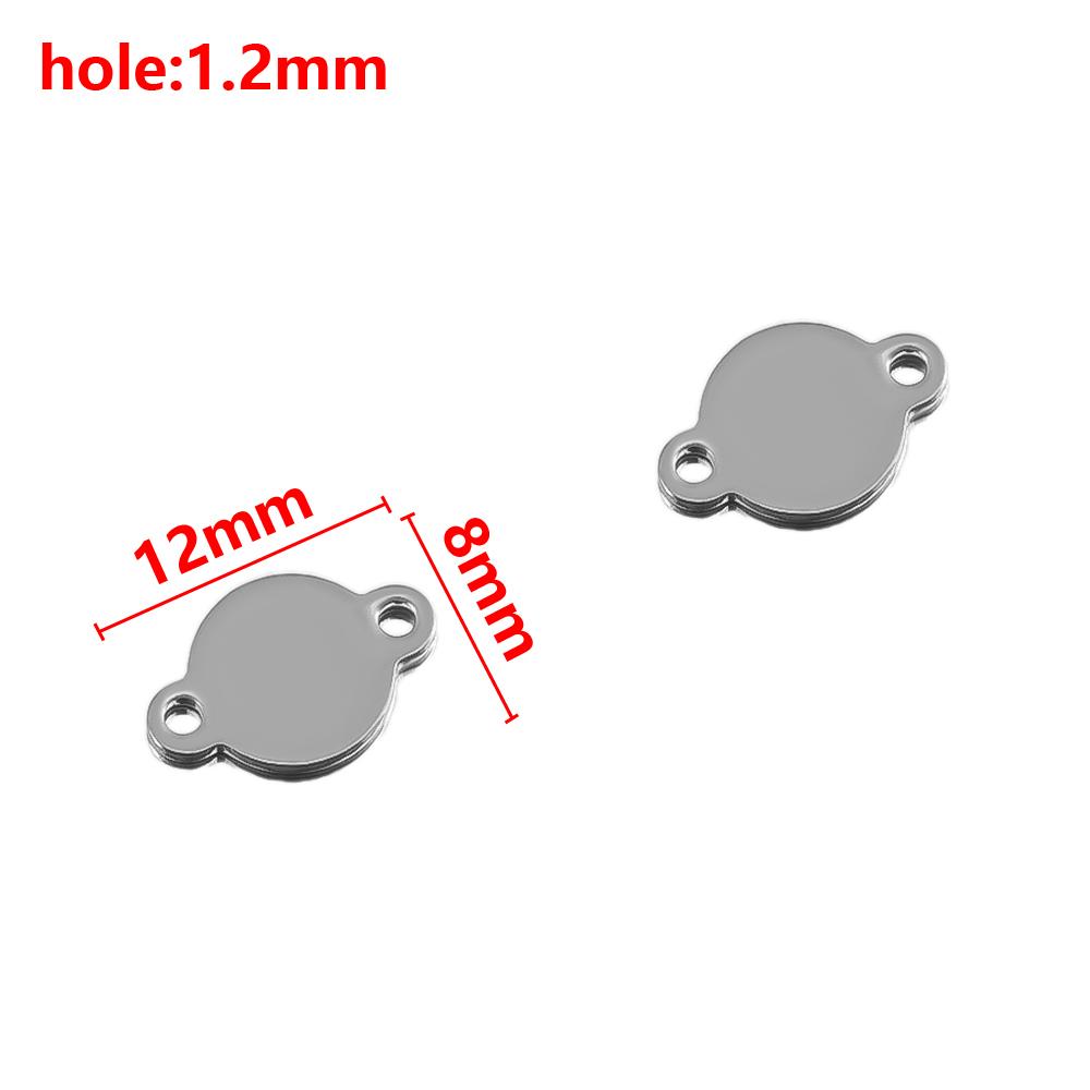 20Pcs Stainless Steel Flat Round Links Stamping Blank Tag Connectors 2 Holes Disc Pendant DIY  Necklaces Jewelry Making Supplies