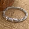 S925 Silver Pure Hand Woven 8mm Bracelet For Men Thai Silver Vintage Old 925 Sterling Silver Men Bracelet