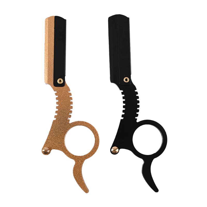 Парикмахерская бритва с прямыми краями, инструмент для бритья бороды и бровей, ручная бритва для депиляции, лезвие в комплект не входит