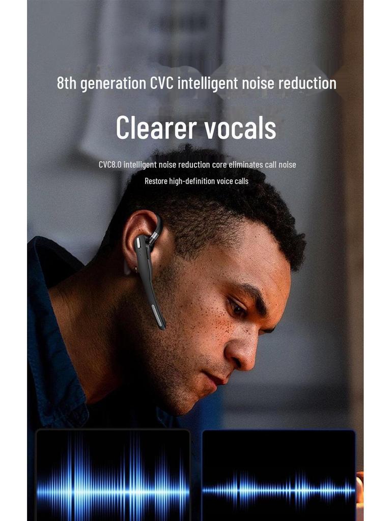 Шумоподавляющая гарнитура с заушным креплением Bluetooth 5.3 для бизнеса и пробежек