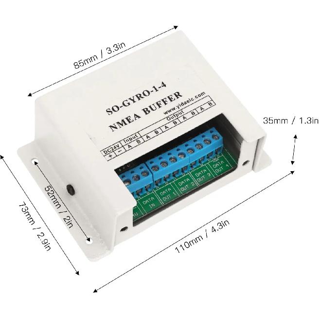 NMEA0183 NMEA Buffer SY-1-4 NMEA 1 Input, 4 Output Marine Serial Line Splitter Isolating Buffer for 24V Circuit Systems