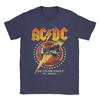Мужская футболка с надписью AC-DC Rock Music Band For Those About To Rock 1981 Смешная футболка из чистого хлопка Футболка с круглым вырезом Одежда с принтом