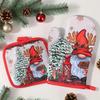 Рождественские прихватки Санта-Клаус Снеговик Колокольчик Узор Изолированные Перчатки Декоративный Подарок Дом Кухня Рождественское Украшение