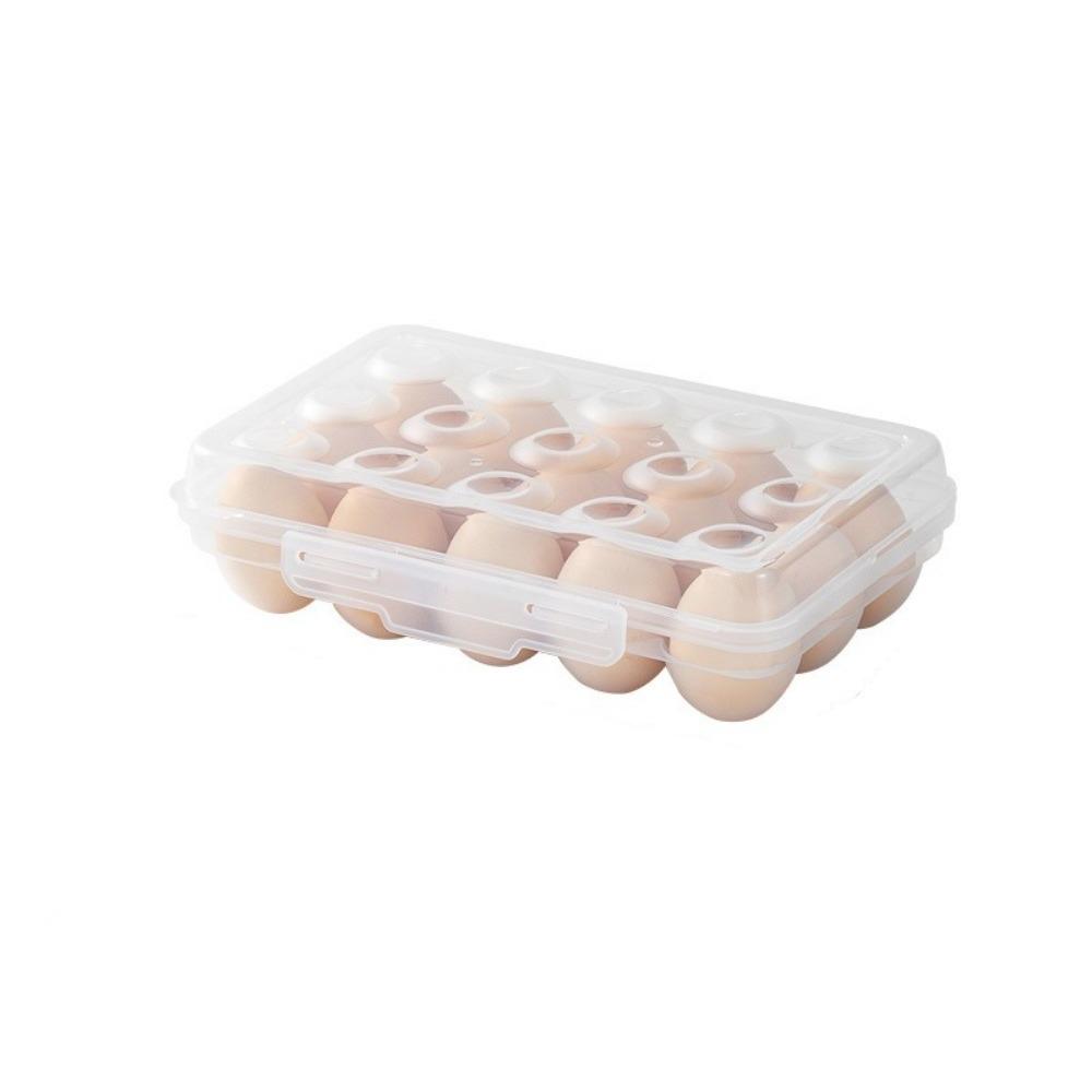 Plastic Egg Storage Box 6/15/24 Grids Space Saving Refrigerator Egg Organizer with Lid Anti-collision Egg Protector for Kitchen