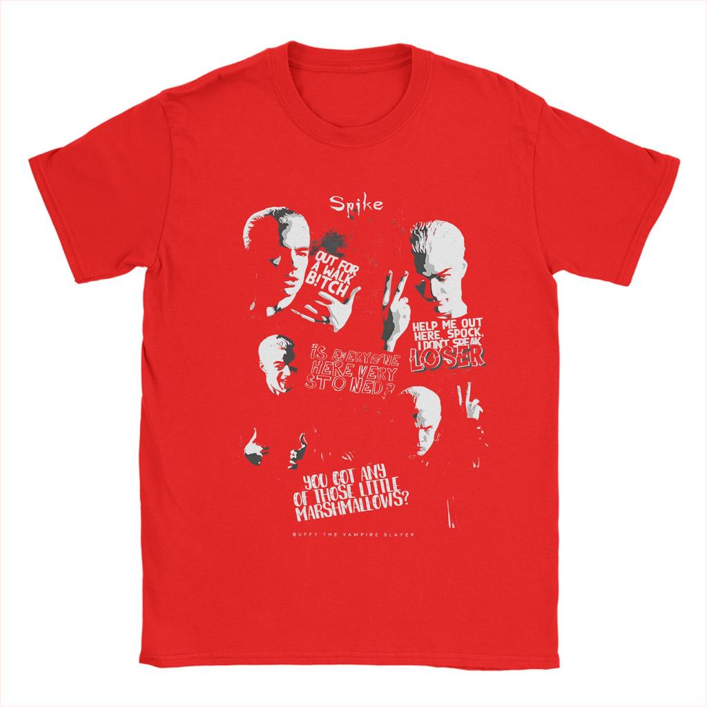Мужская футболка с постером Спайка из Баффи — истребительницы вампиров, хлопковая одежда для отдыха, с коротким рукавом, с круглым вырезом, идея для подарка, футболки