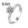 D Color Moissanite Ring 50 Points/1/2/3 Carat Sterling Silver S925 Platinum Plated Ring Engagement Ring Wedding Ring Gift for Girlfriend