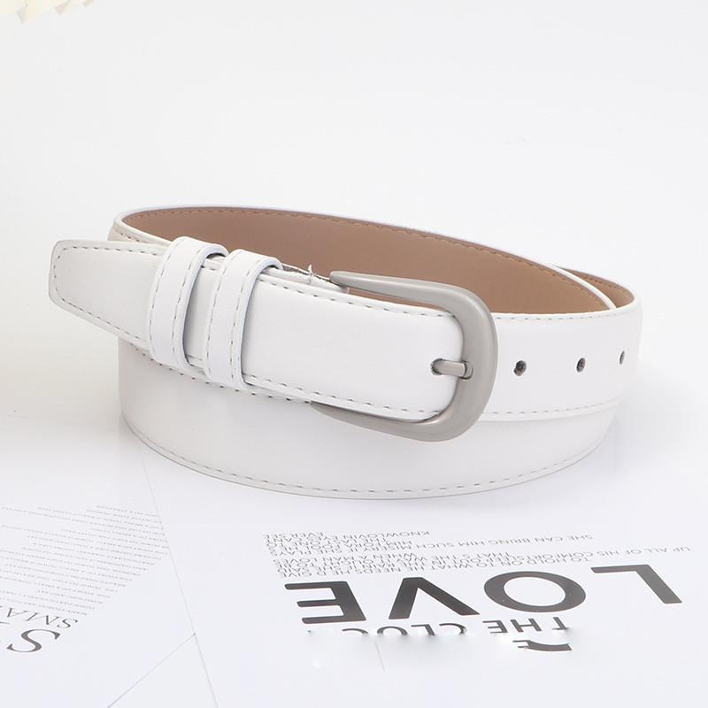 Womens Belt Slim Black Minimalist Accessory Vintage Versatile 105cm Fashion