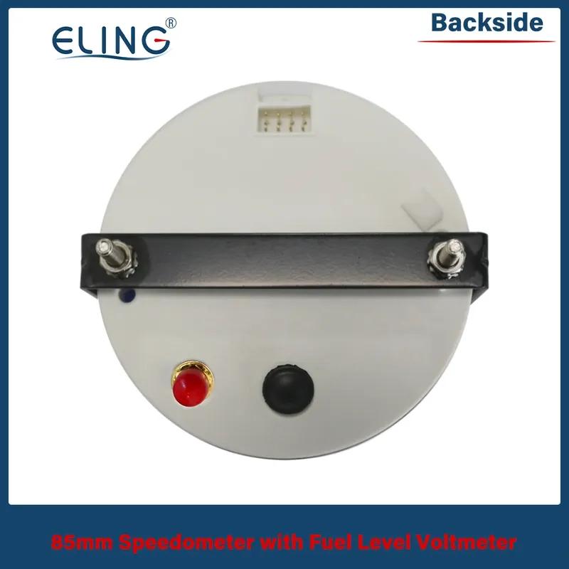ELING 85mm Waterproof 60MPH 200km/h GPS Speedometer Odometer With Fuel Level Voltmeter With Red Backlight for Car Truck Boat