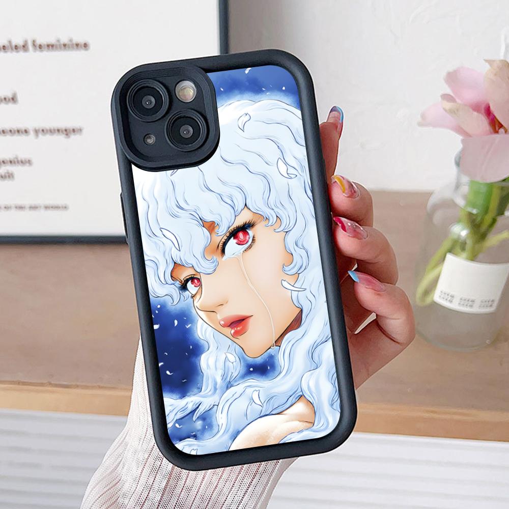 Чехол для телефона с аниме Гриффитом для iPhone 17 16 15 14 13 12 11 Air Pro Max Plus Черный Мягкий ТПУ Ударопрочный Чехол