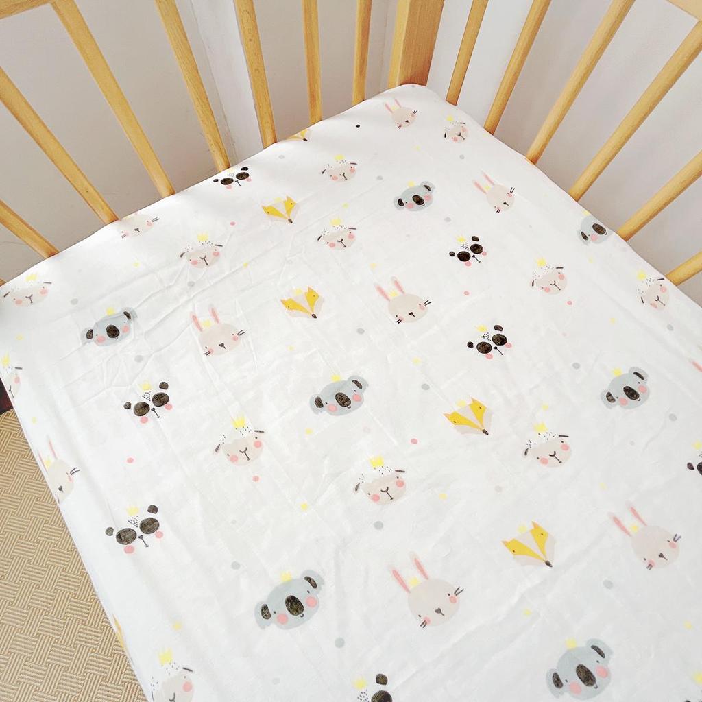 Новорожденный Хлопковая Марля Простыня на Резинку для Детской Кроватки - Чехол для Детского Матраса