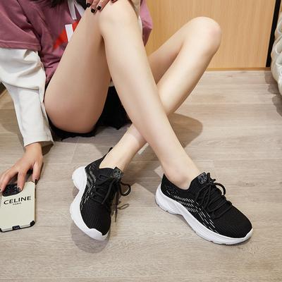 2025 новые дышащие повседневные одинарные туфли с неглубоким вырезом, вязаные мушками, женские, для внешней торговли, с мягкой подошвой, модные, универсальные спортивные туфли