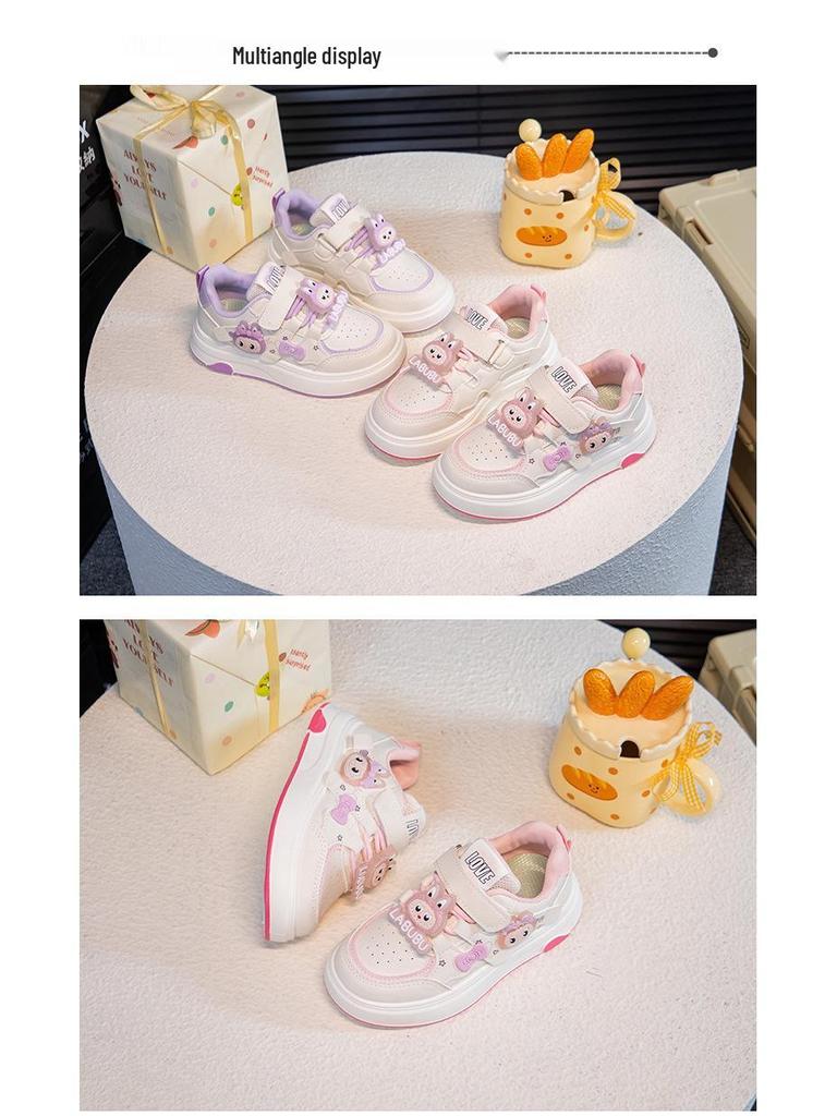 Детские повседневные спортивные туфли с липучками 2026 года с мультяшным принтом - Нескользящие, Весна/Осень, Студенческие одиночные туфли