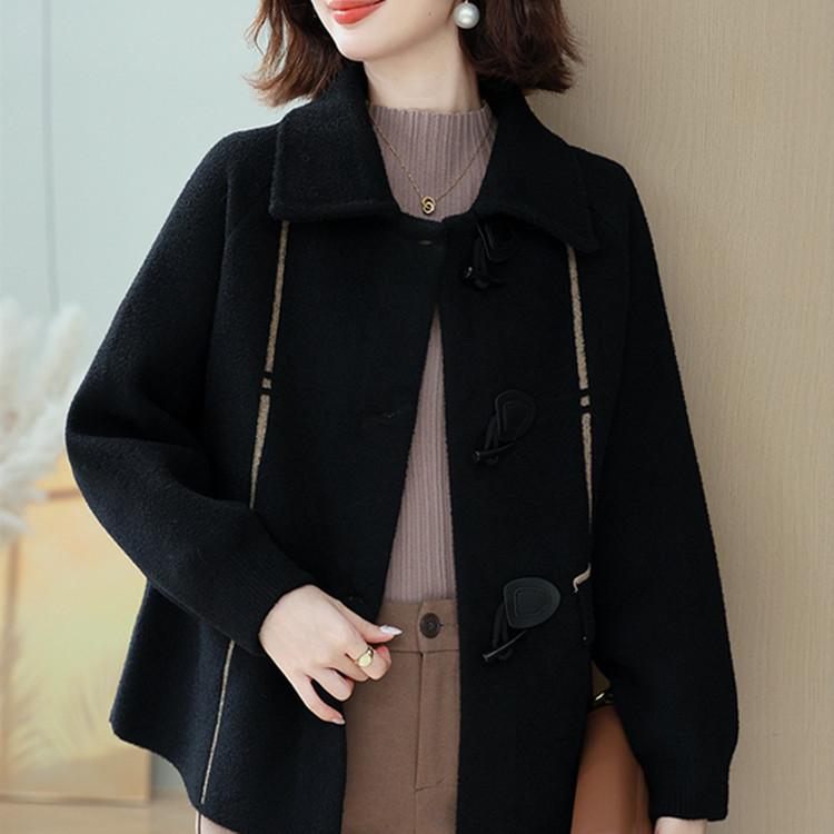 Женская осенне-зимняя повседневная куртка, модная шерстяная куртка на пуговицах