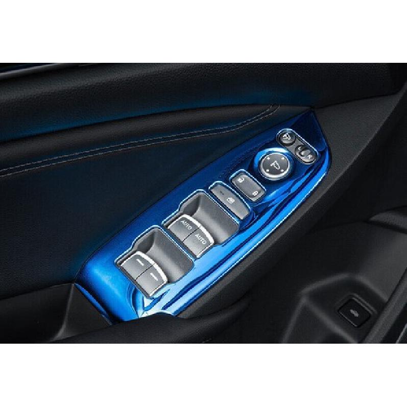 Fit For Honda Accord 2018- Blue Titanium Door Window Switch Lift Cover Trim