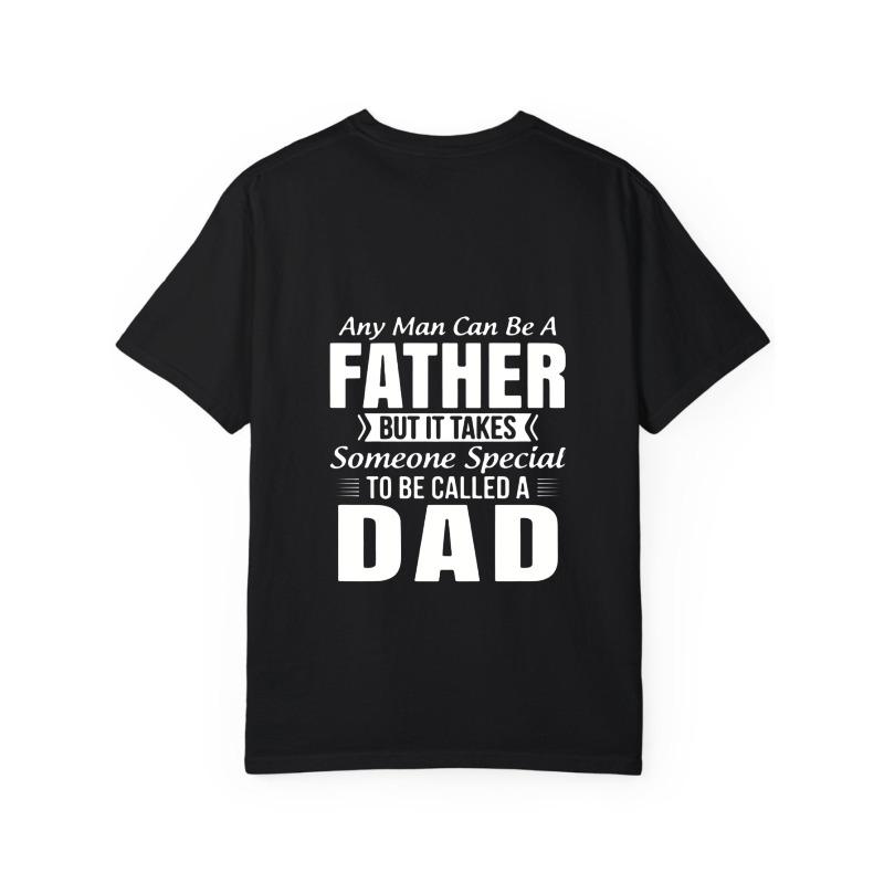 White T Shirt for Men with Father and Dad Quote Print Casual Wear for Fathers Day or Daily Use