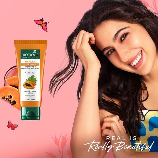 Biotique Papaya Tan Removal Brightening & Revitalizing Face Scrub | 100% Botanical Extracts| Suitable for All Skin Types | 100g