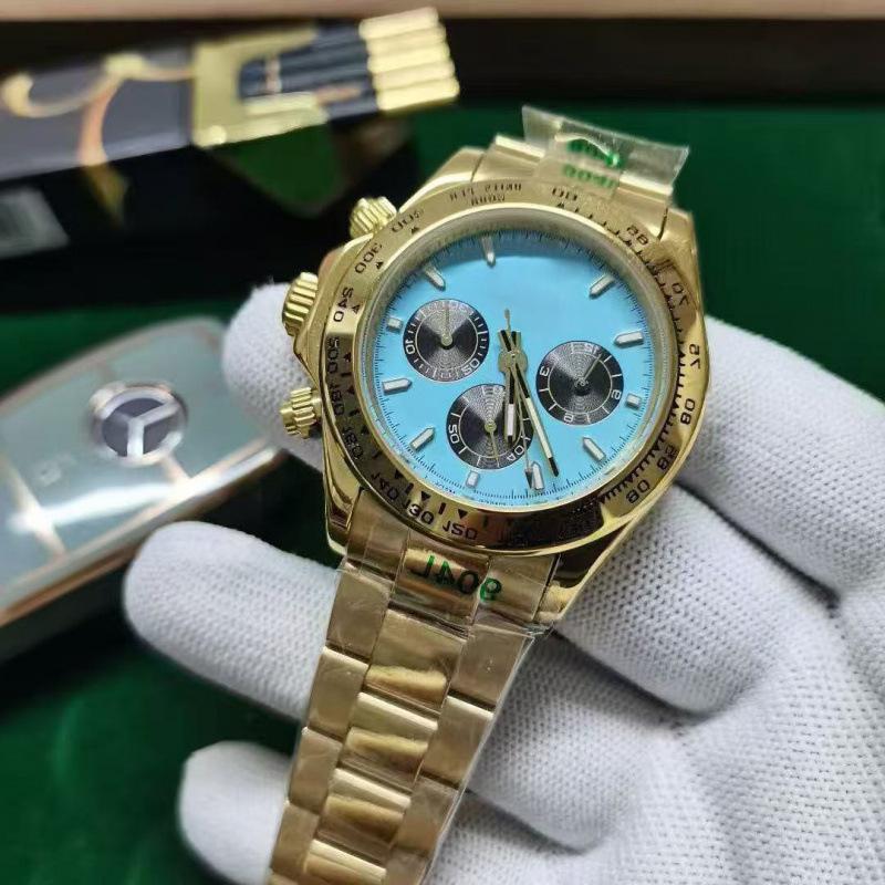 Мужские автоматические часы Laojia Daytona Зеленый Золотой Вселенная Хронограф