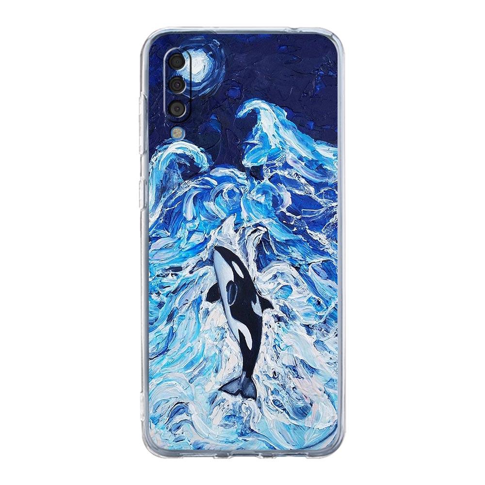 Чехол Для Samsung A54 A52 A50 A70 A40 A20S A20E A02S A12 A14 A16 A22 A24 A42 A34 A32 5G A04s A06 Косатка океан милая косатка