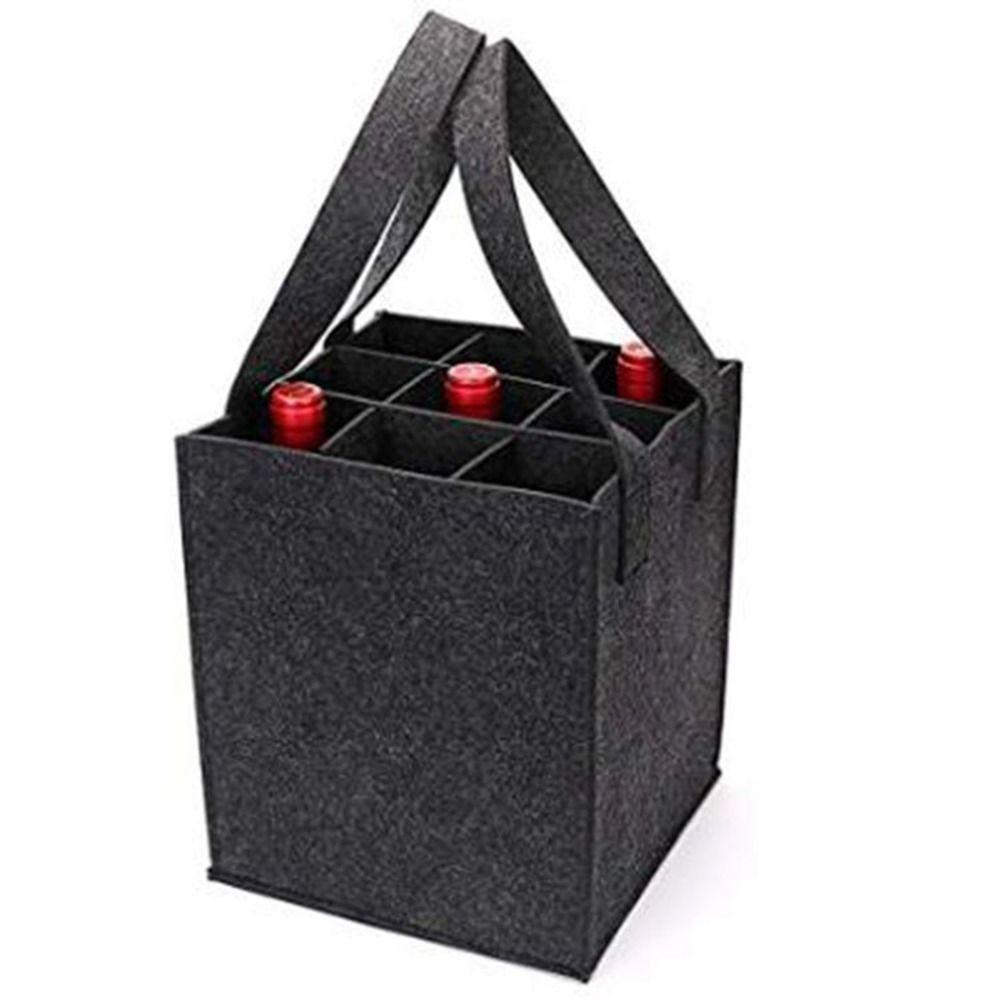 Protective Wine Bottle Cube Box 6 Bottles Wine Bottle Carrier Portable Wine Storage Bag Home