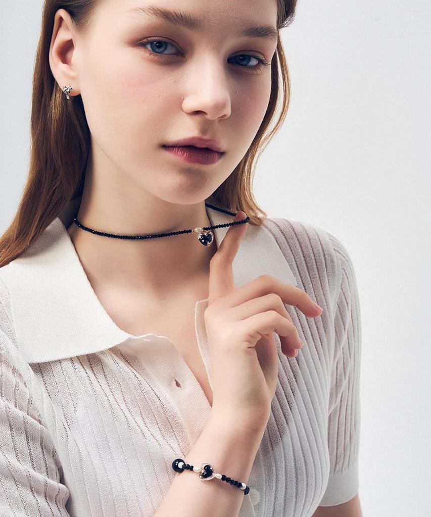 Стеклянное ожерелье Dana Burton Black Heart