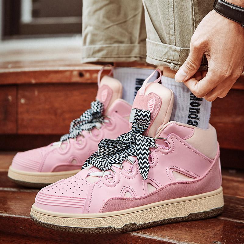 Leopard Mens Running Shoes Street Hiphop Skateboard Shoes Chunky Comfy Soft Casual Sneakers Unisex Tenis Masculino Footwear Male