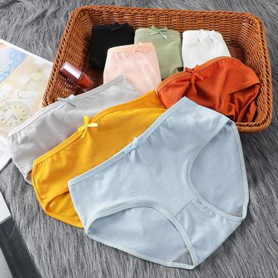 Простые и дышащие трусики с высокой талией для женщин, антибактериальное белье, приятное к коже, милые трусики-слипы