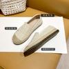 Обувь Fisherman Shoes Женские плоские мокасины из льна и соломы, плетеные из соломы, с ароматом ветра, на толстой подошве, нескользящие, повседневные, ленивые