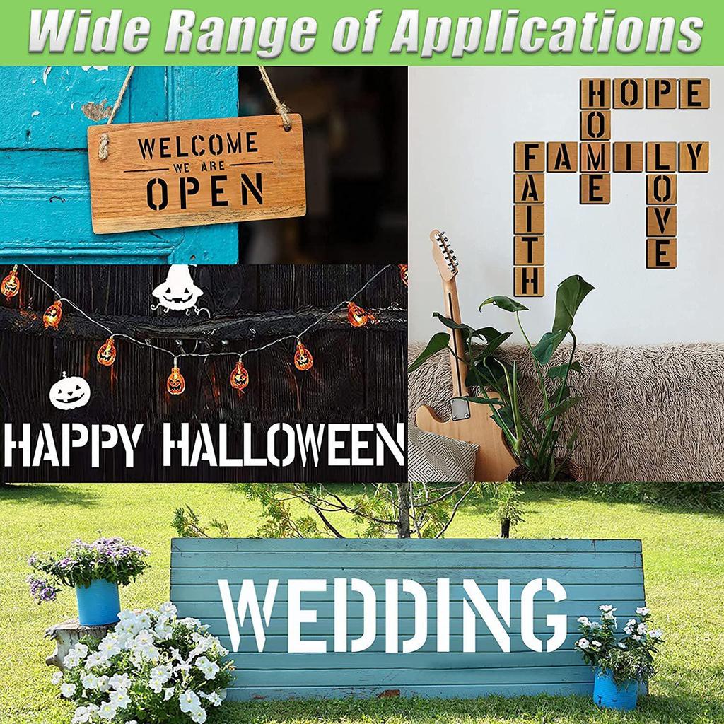 42-Piece Interlocking Letter, Number & Symbol Stencil Set for DIY Painting