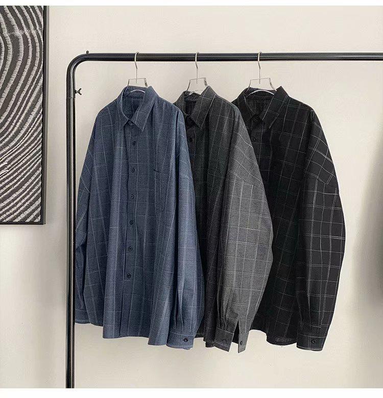 Мужские модные ретро клетчатые рубашки - Повседневные куртки в корейском и гонконгском стиле