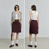 LILY retro mid high waist straight tube skirt