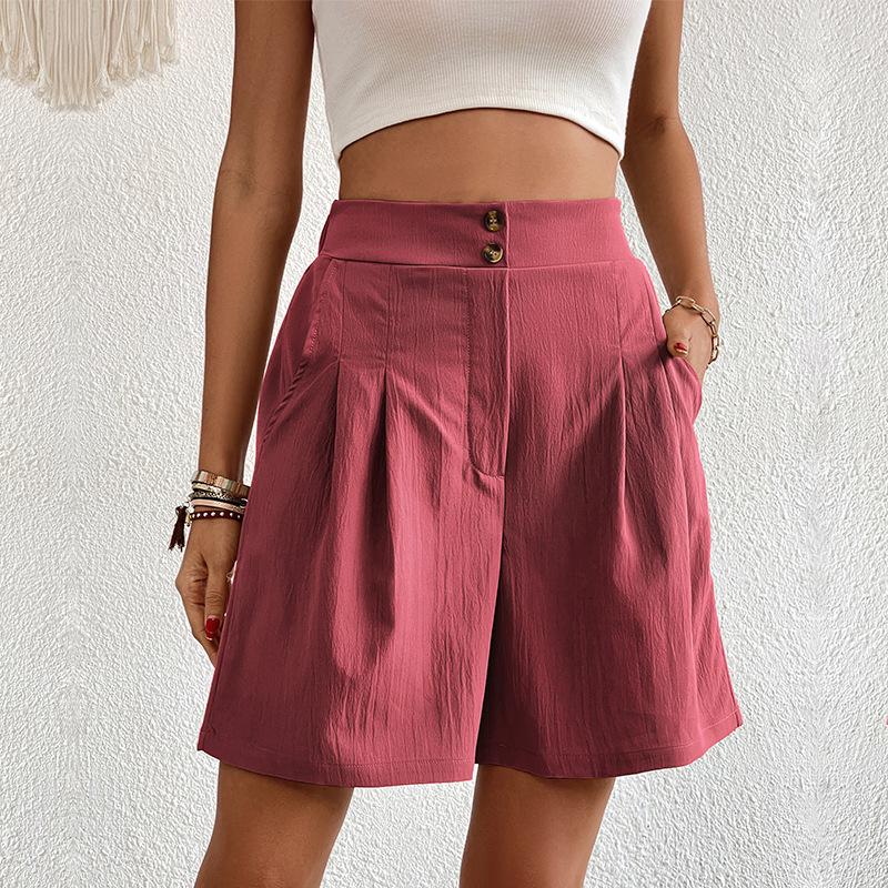 Summer Women's Shorts Loose Pants Casual Women's High Waist Wide Leg Shorts