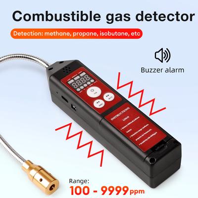 LD610 Детектор утечки горючего газа Звуковая сигнализация Горючий Метан C4H10 H2 Тестер утечки газа 100-9999ppm Газоанализатор с зондом