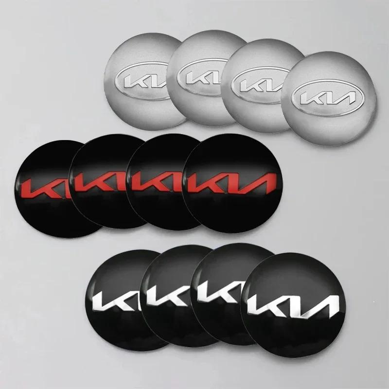 QZGF3 4Pcs 56MM Wheel Center Hub Cap Sticker Rim Cover For Kia EV6 Sorento Niro Stinger Ceed Carnival K5 K9 Soul Carens etc