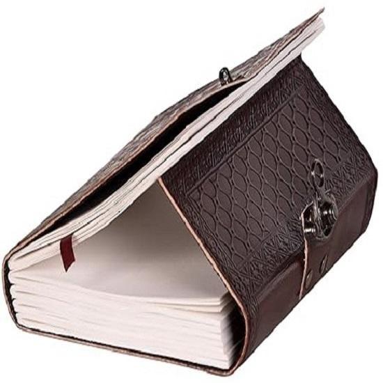 Кожаный дневник ручной работы с тиснением звезды, путешествия и двойного волка. Дневник со старинным замком для альбома художника, альбома для вырезок, рисунков, письма и т. д.