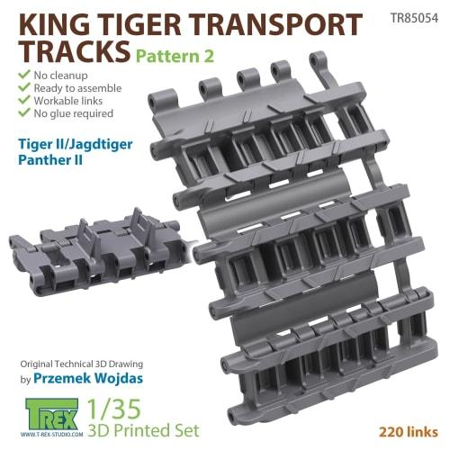 T-Rex Studio 1/35 WWII German King Tiger Railroad Tracks, Pattern 2, Plastic Model Parts, TR85054, Pre-painted