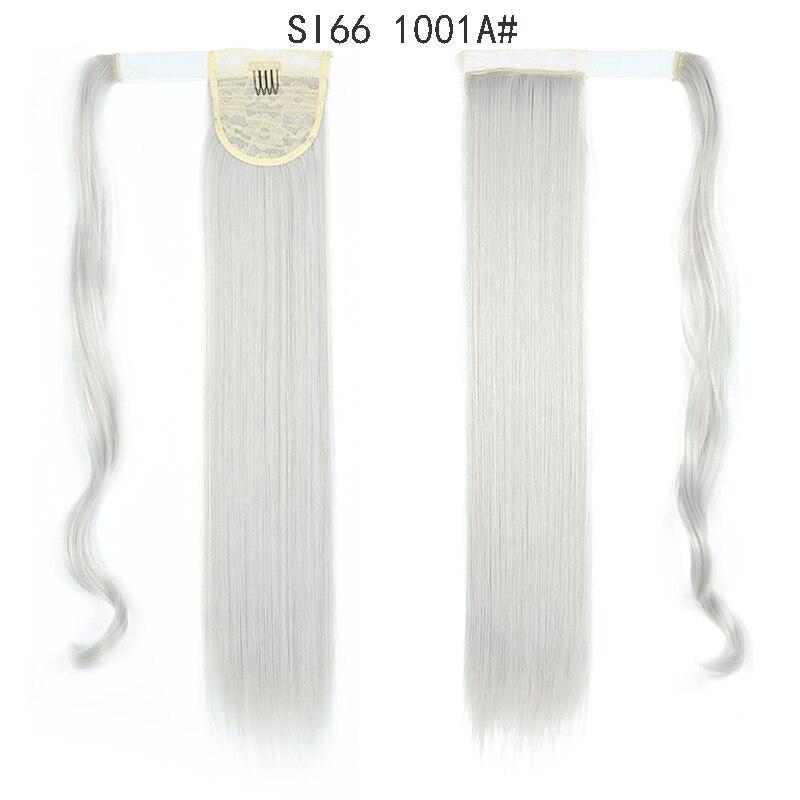 LISI HAIR Long Straight Wrap Around Clip In Ponytail Hair Extension Heat Resistant Synthetic Pony Tail Fake Hair