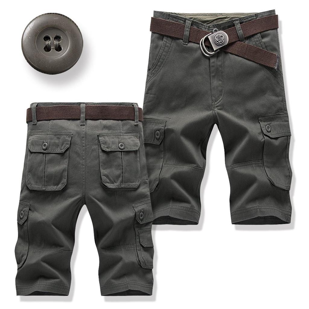 Мужские летние повседневные свободные камуфляжные рабочие шорты с несколькими карманами