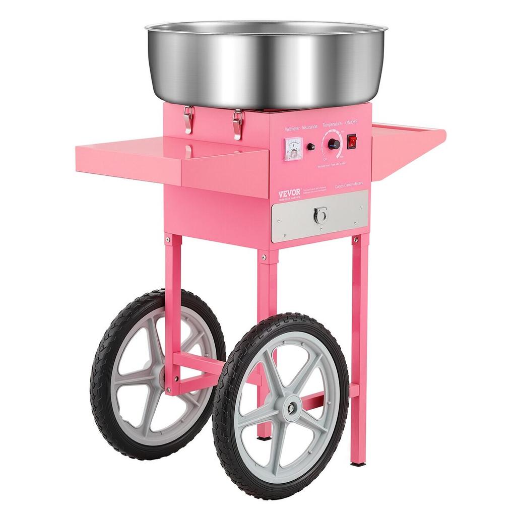 Commercial Cotton Candy Machine with Cart Sugar Floss Maker 1000W Party
