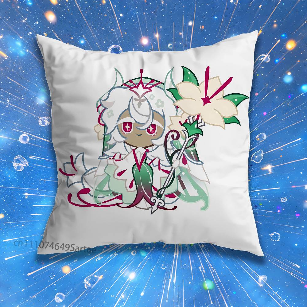Run Kingdom White lily CCookie Pillow Case For Home Bedroom Car Office Decoration Living Room Sofa Cushion Cover Suitable